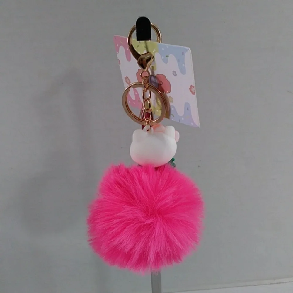 Hello Kitty Pink Pom Pom Keychain *NWT*